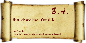Boszkovicz Anett névjegykártya